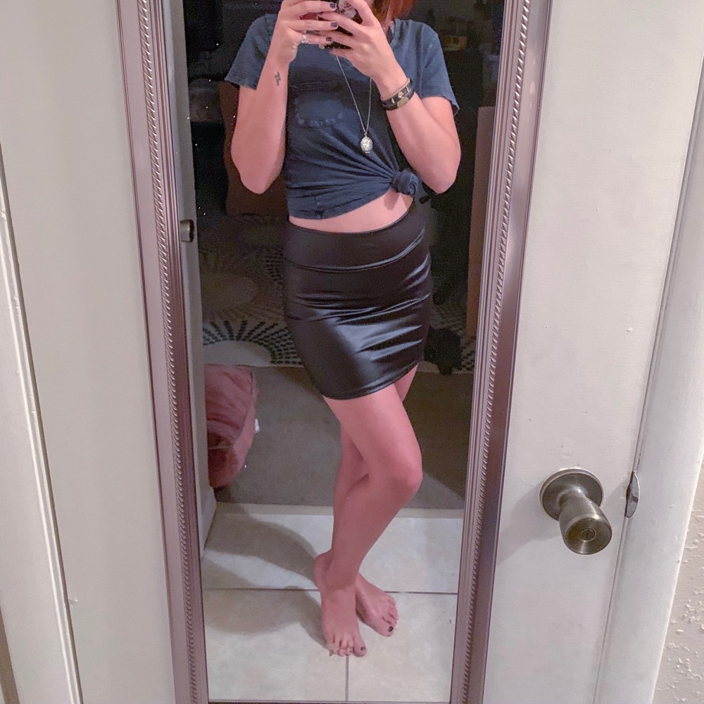 Faux Leather Mini Skirt